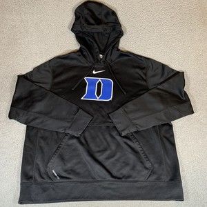Nike Therma-Fit Hoodie Duke Blue Devils Center Swoosh Black Men's Size XL EUC